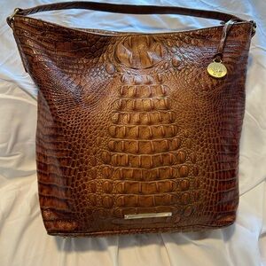 Brahmin Crocodile Embossed Melbourne Shoulder Bag with concealed carry pocket